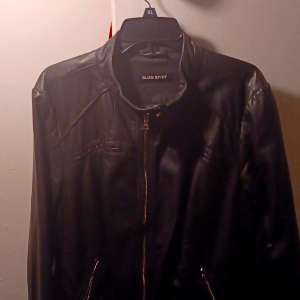 A black leather jacket